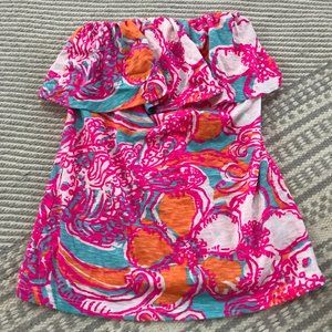 Lilly Pulitzer patterned strapless top